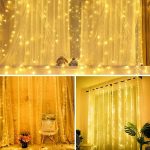 Karácsonyi LED fényfüggöny távirányítóval, akasztó horoggal, 3m x 2m