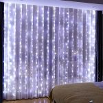 Karácsonyi LED fényfüggöny távirányítóval, akasztó horoggal, 3m x 2m