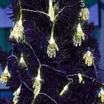 Halloweeni LED fényfüzér, világító kéz, elemes