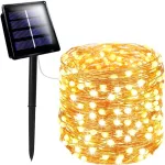Napelemes, kültéri dekor fényfüzér, 100 micro LED-es, 10 méter