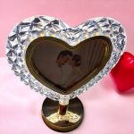 Szív alakú, világító, kristály hatású képkeret  USB-s