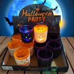 Halloween LED-es világító koponya alakú pohár szett 4 db