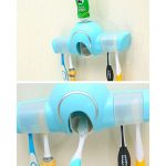 Fali fogkrém adagoló fogkefe tartóval, 4db fogkefének