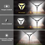 Napelemes kültéri mozgásérzékelő lámpa -háromszög (147 COB)