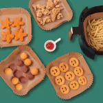 Szögletes Air Fryer , sütőpapír, meleglevegős fritőzhöz, sütéshez