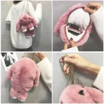 Plüss, szőrme Nyuszi táska, húsvétra, crossbody táska 