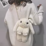 Plüss, szőrme Nyuszi táska, húsvétra, crossbody táska 