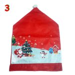 Székdekor, karácsonyi mintás Mikulás sapka székhuzat