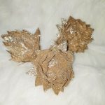 Csillogó, glitteres lótuszvirág karácsonyfadísz, 3db-os 