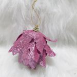 Csillogó, glitteres lótuszvirág karácsonyfadísz, 3db-os 