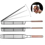 Saslik sütő kosár, zárható grillező rács