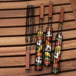 Saslik sütő kosár, zárható grillező rács