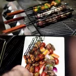 Saslik sütő kosár, zárható grillező rács