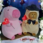 40 cm-es óriás plüss Capybara menyasszony, vőlegény 