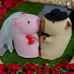 40 cm-es óriás plüss Capybara menyasszony, vőlegény 