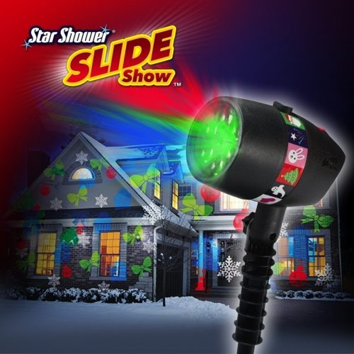 Star Shower Slide Show Led projektor, kültéri kivetítő, 12 ünnepi mintával