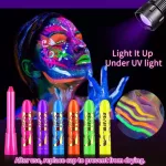 Fluoreszkáló uv neon arcfestő készlet 6db-os 