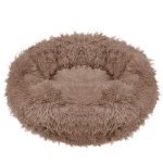 Nyugtató kutya , cicaágy, pihe puha szőrmés kutyafekhely, barna 