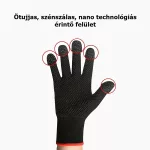 Kapacitív, gamer kesztyű érintőképernyőhöz, telefonhoz, szénszálas 