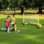 Felállítható focikapu szett hálóval, labdával és pumpával