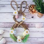 Vesszőből font nyuszi ajtódísz, húsvéti, tavaszi 