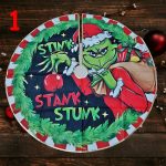 Grincs karácsonyfa szoknya, karácsonyfa talp takaró 90cm 