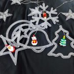 5 méteres LED fényfüzér karácsonyi figurákkal, harang fenyő hópehely hold