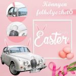 Húsvéti autó dekoráció, nyuszifül és orr 