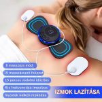 Mini masszázskészülék 8 mód, 19 intenzitási fokozat, 4 masszázs pont