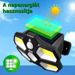 Extra erős fényű napelemes kültéri lámpa mozgásérzékelővel, 124 COB (SH-580B)