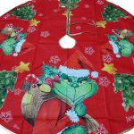 Grincs karácsonyfa szoknya, karácsonyfa talp takaró 90cm 