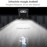 Mozgásérzékelős, napelemes kültéri falilámpa, klasszikus tányérburával, távirányítóval 
