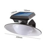 Mozgásérzékelős, napelemes kültéri falilámpa, klasszikus tányérburával, távirányítóval 