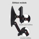 Mozgásérzékelős, napelemes kültéri falilámpa, klasszikus tányérburával, távirányítóval 