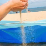 Homoklepergető, homokmentes strandszőnyeg 200x200cm