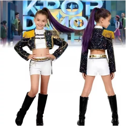 K-Pop Demonvadász Rumi fellépő jelmez hajjal